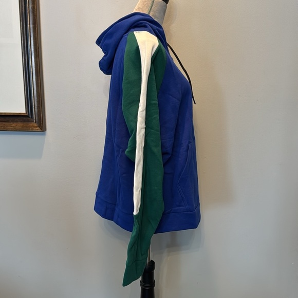 Reebok color block Blue and Green Hoodie NWT XL - Picture 7 of 10